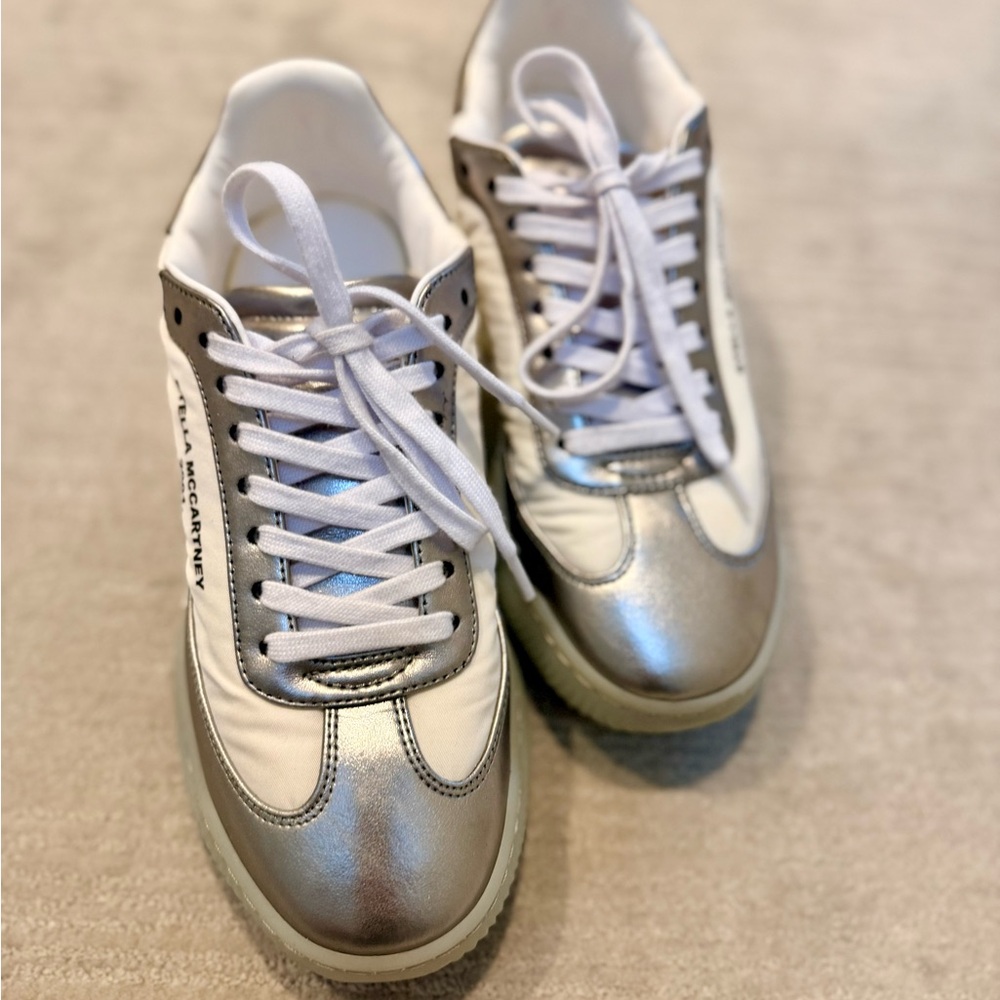 Stella McCartney Silver and White Sneakers